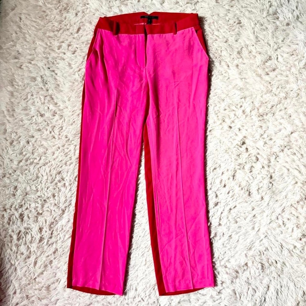 Neon Vivid Colorful Statement Colorblock Rave Maximalist Trousers Womens M Retro